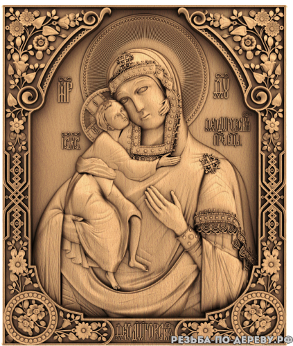 Резная икона Божья Матерь Федоровская #2 из дерева